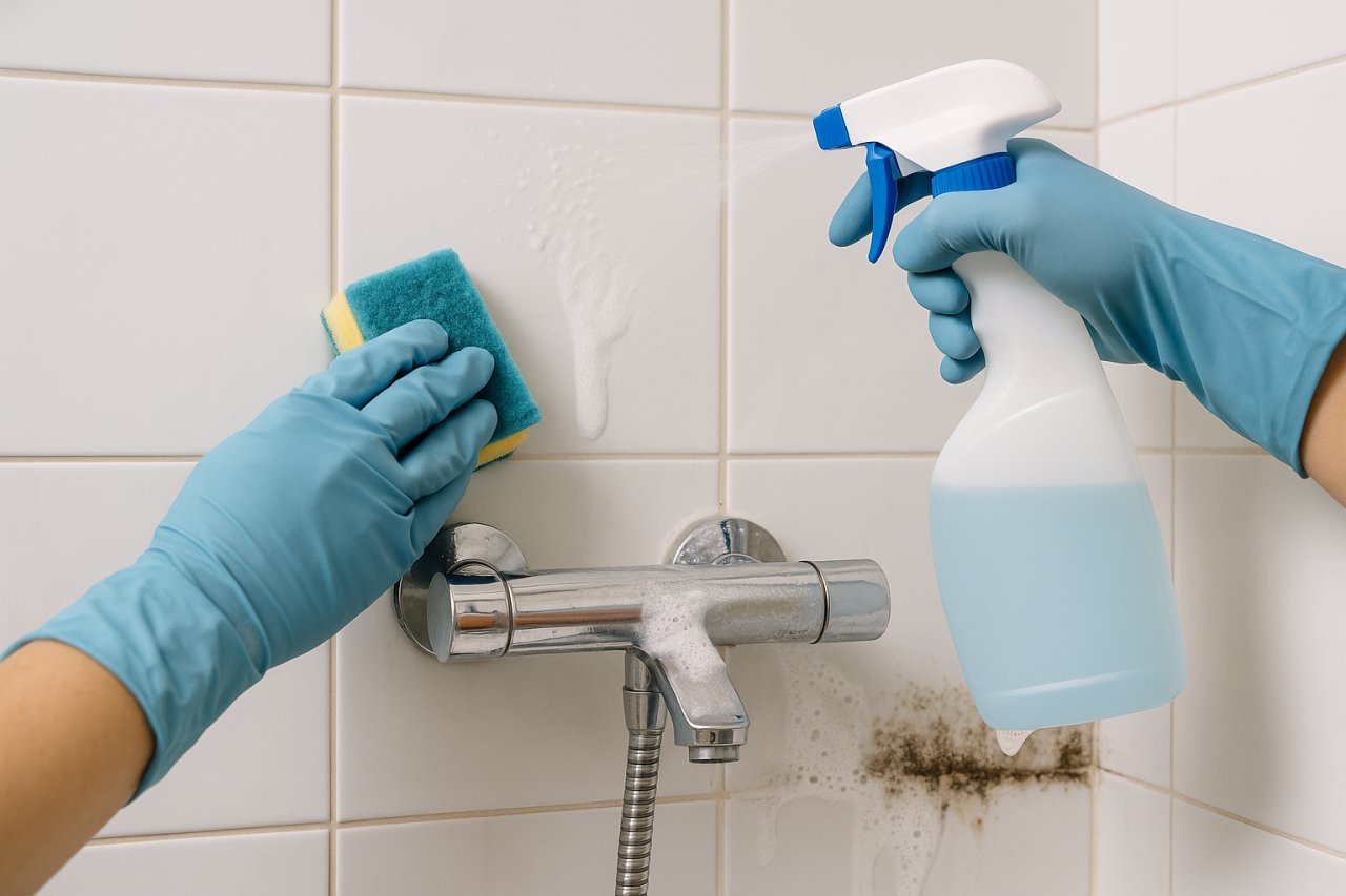 Badezimmer blitzblank: Kalk und Schimmel gründlich entfernen