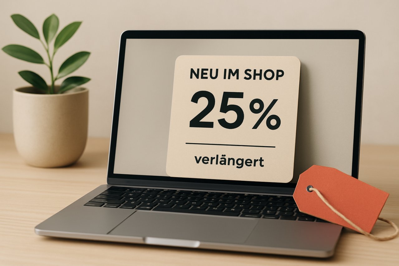 Neu im Shop: 25 % Einführungspreis – verlängert bis 20. Oktober