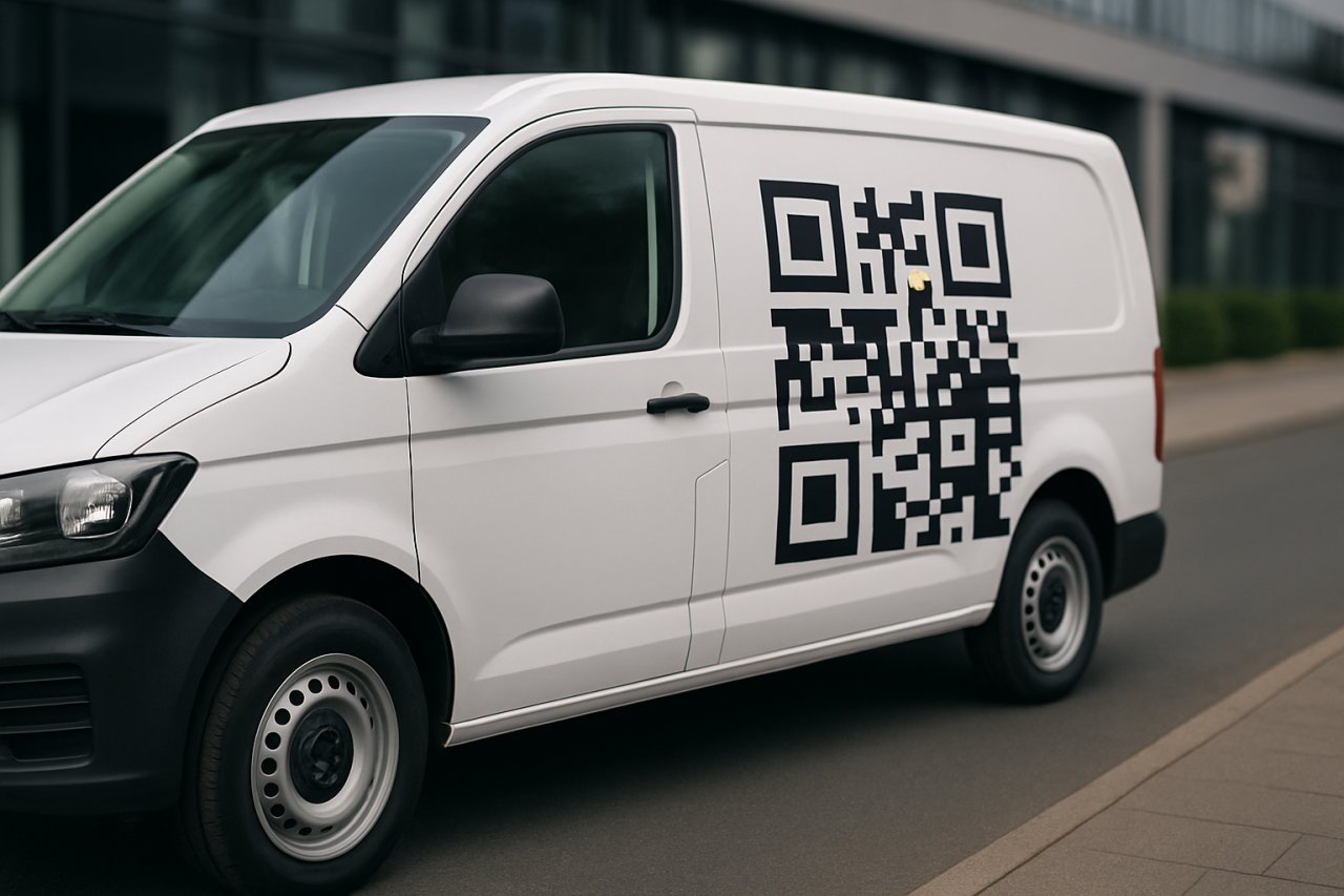 QR-Code auf dem Firmenfahrzeug: Werbung, die mitfährt