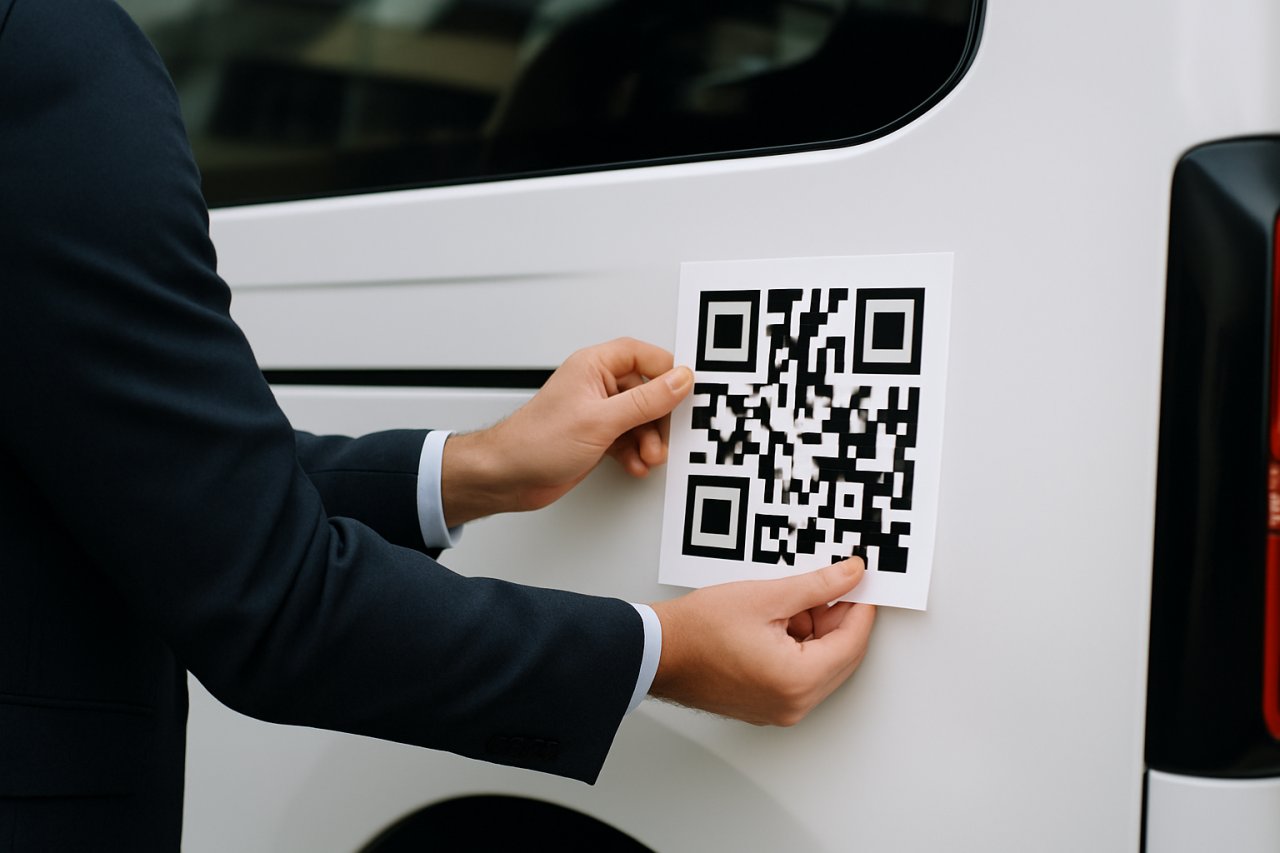QR-Code richtig auf dem Firmenfahrzeug platzieren
